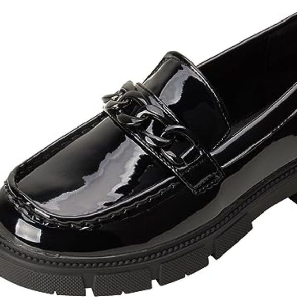Girls' Loafers - Patent Platform Chunky Loafers - School Uniform Shoes for Girls - Picture 1 of 6